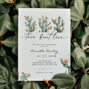 Invitation Taco 'Bout Love Cactus Floral Enterrement de Vie d