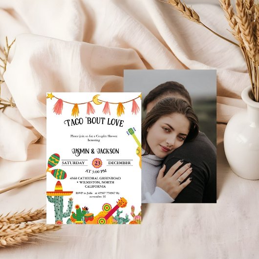 Invitation Taco 'Bout Love Couples Douche Cactus