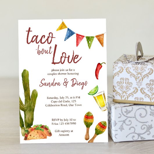 Invitation Taco bout love couples douche festa mexicaine
