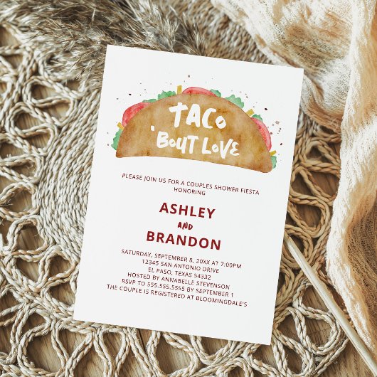 Invitation Taco 'Bout Love Couples Mariage Shower Fiesta