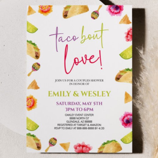 Invitation Taco Bout Love ! Douche Fiesta Mariage Couples
