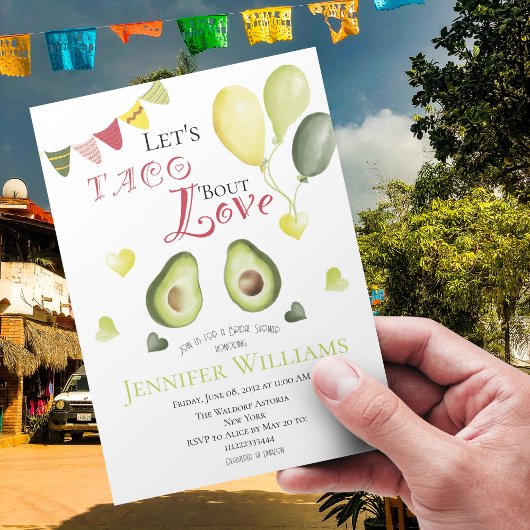 Invitation Taco Bout Love Fête des mariées Avocado Fiesta