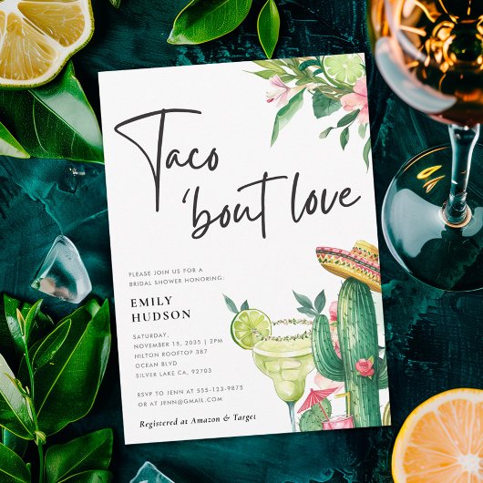 Invitation Taco Bout Love Fête des mariées mexicaine