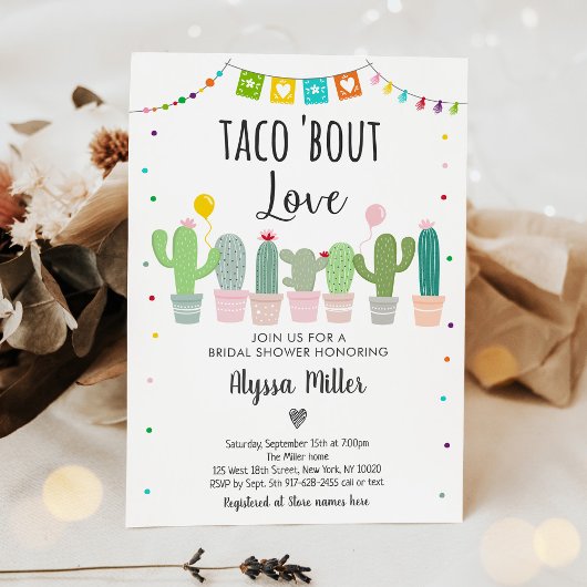 Invitation Taco Bout Love Fiesta Cactus Fête des mariées
