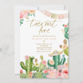 Invitation Taco 'Bout Love Fiesta Couples Douche Cactus (Devant)