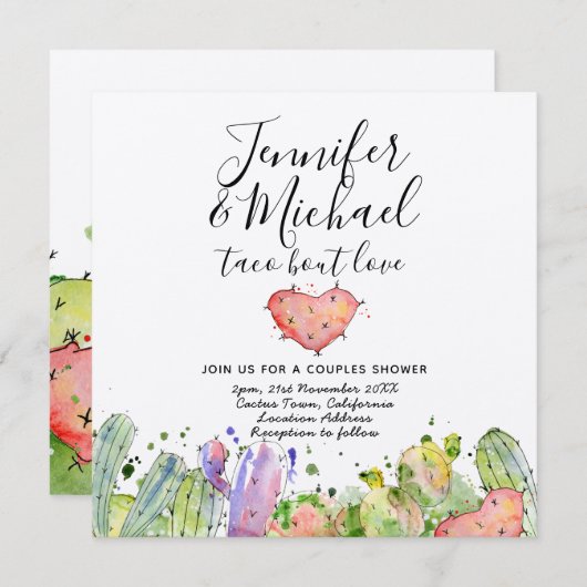 Invitation Taco Bout Love - Fun Mariage Fiesta moderne invite (Devant / Derrière)