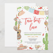 Invitation Taco 'Bout Love Mexicaine Fiesta Fête des mariées (Devant / Derrière)