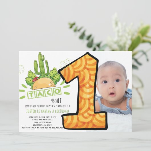 Invitation Taco Bout One | Photo du premier anniversaire de l (Debout devant)