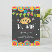 Invitation Taco 'Bout Twins Fiesta Twin Baby shower Invitatio (Debout devant)