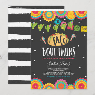 Invitation Taco 'Bout Twins Fiesta Twin Baby shower Invitatio