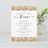 Invitation Taco 'Bout Twins Floral Fiesta Baby shower (Debout devant)