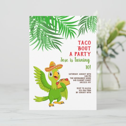 Invitation Taco 'Bout Une Fête (Debout devant)