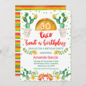 Invitation Taco Bout Une fête Fiesta 30e anniversaire Invitat (Devant / Derrière)