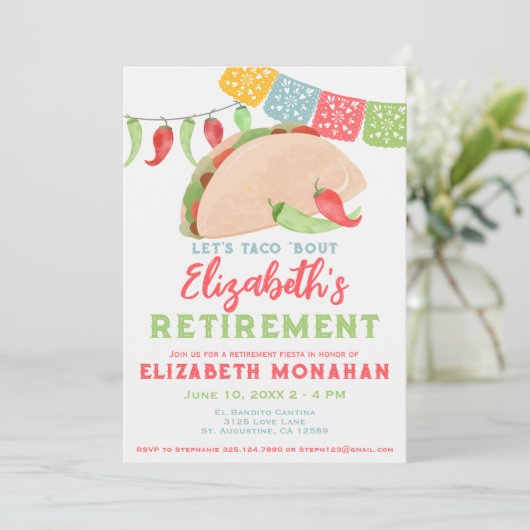Invitation Taco Bout Une Fiesta De Retraite (Debout devant)