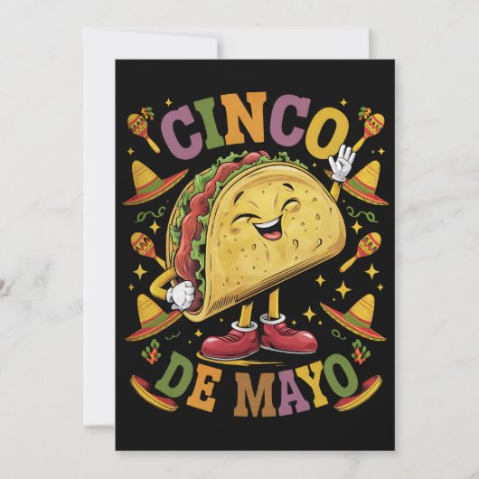 Invitation Taco Dansant Drôle Cinco De Mayo Fête Party (Devant)