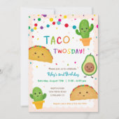 Invitation Taco Deux Jours Anniversaire Fête de fête (Devant)
