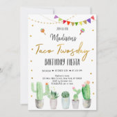 Invitation Taco Deux Jours Fiesta Or Anniversaire (Devant)
