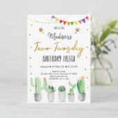 Invitation Taco Deux Jours Fiesta Or Anniversaire (Debout devant)