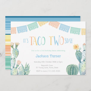 Invitation Taco Deux Jours Mardi 2 Anniversaire Fiesta Pour G