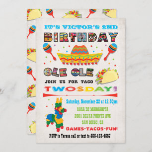Invitation Taco Deux Jours Mardi Fiesta Mexicaine 2e Annivers