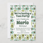 Invitation Taco fête d'anniversaire pour Adulte (Dos)