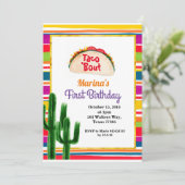 Invitation Taco fête mexicaine 1er anniversaire Mexicaine (Debout devant)