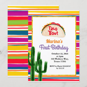 Invitation Taco fête mexicaine 1er anniversaire Mexicaine