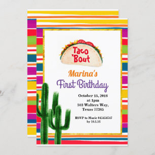 Invitation Taco fête mexicaine 1er anniversaire Mexique