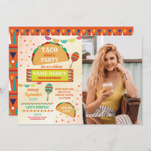 Invitation Taco Fiesta Anniversaire de la fête mexicaine