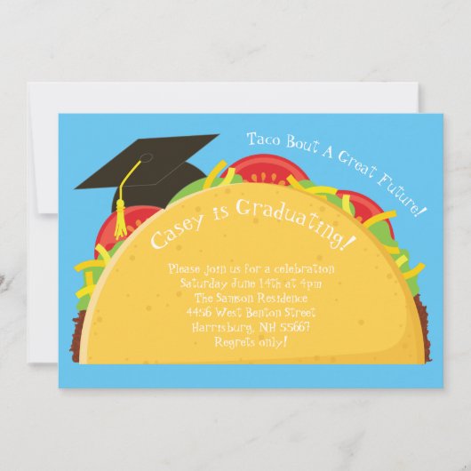 Invitation Taco Fiesta Graduation Party Mexicaine (Devant)