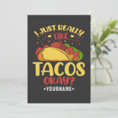 Invitation Taco Funny Dit Que J'Aime Vraiment Les Tacos (Debout devant)