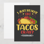 Invitation Taco Funny Dit Que J'Aime Vraiment Les Tacos (Devant / Derrière)