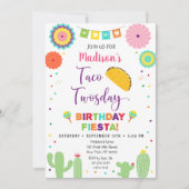 Invitation Taco Jeudi Fiesta Cactus Anniversaire (Devant)