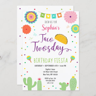 Invitation Taco Jeudi Fiesta Cactus Anniversaire