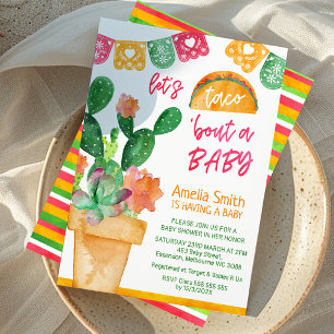 Invitation Taco multicolore à propos d'un Baby shower bébé