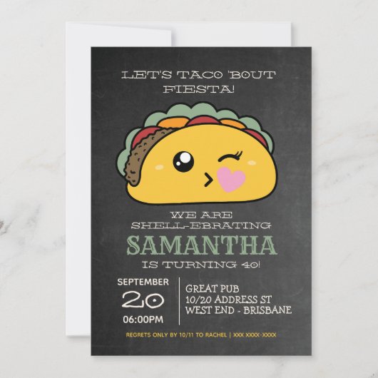 Invitation Taco Night Party (Devant)