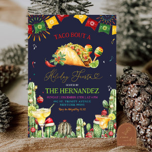 Invitation Taco sur la Nuit de Fête des Margaritas de Noël