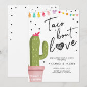 Invitation Taco sur l'amour Fiesta Cactus pour Couple (Devant / Derrière)