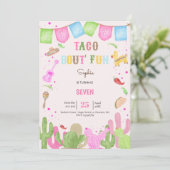 Invitation Taco sur le plaisir fiesta mexicaine fille anniver (Debout devant)