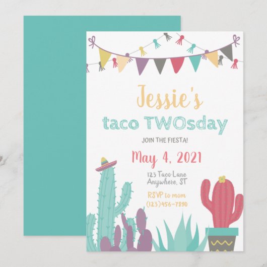 Invitation Taco Twosday (Devant / Derrière)