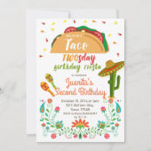 Invitation Taco TWOSday 2e anniversaire Fiesta Card (Devant)
