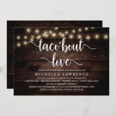 Invitation Taco'bout Amour, Fête des mariées Rustique (Devant / Derrière)