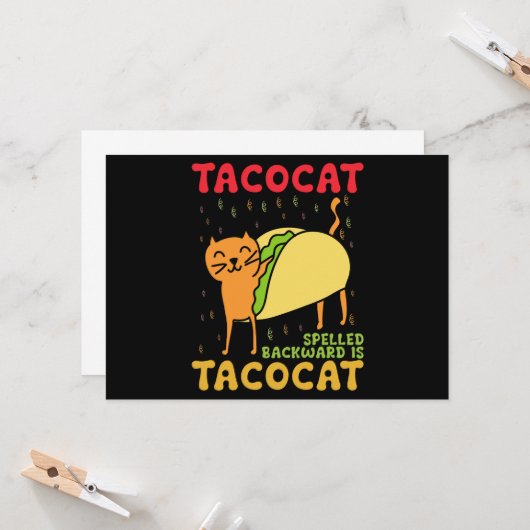 Invitation Tacocat épelé à l'envers Tacos Chats Cinco De Mayo (Devant/Arrière en situation)