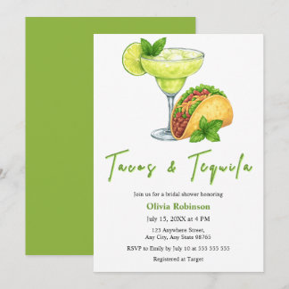 Invitation Tacos and Tequila Margarita Bridal Shower