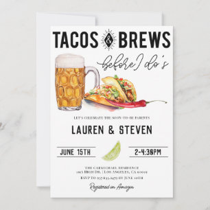 Invitation Tacos brasse avant la Fête des mariées de moi