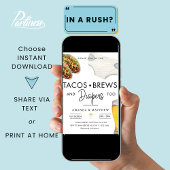 Invitation Tacos, brasses et diaphères Baby shower Décontract