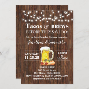 Invitation Tacos & Brews Avant De Faire Country Couples Douch