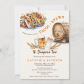 Invitation Tacos & Brews Diapeurs Baby shower Décontracté Cou (Devant)