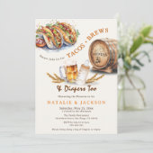 Invitation Tacos & Brews Diapeurs Baby shower Décontracté Cou (Debout devant)