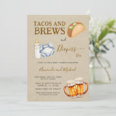Invitation Tacos Brews et Diapers Baby shower Kraft (Debout devant)